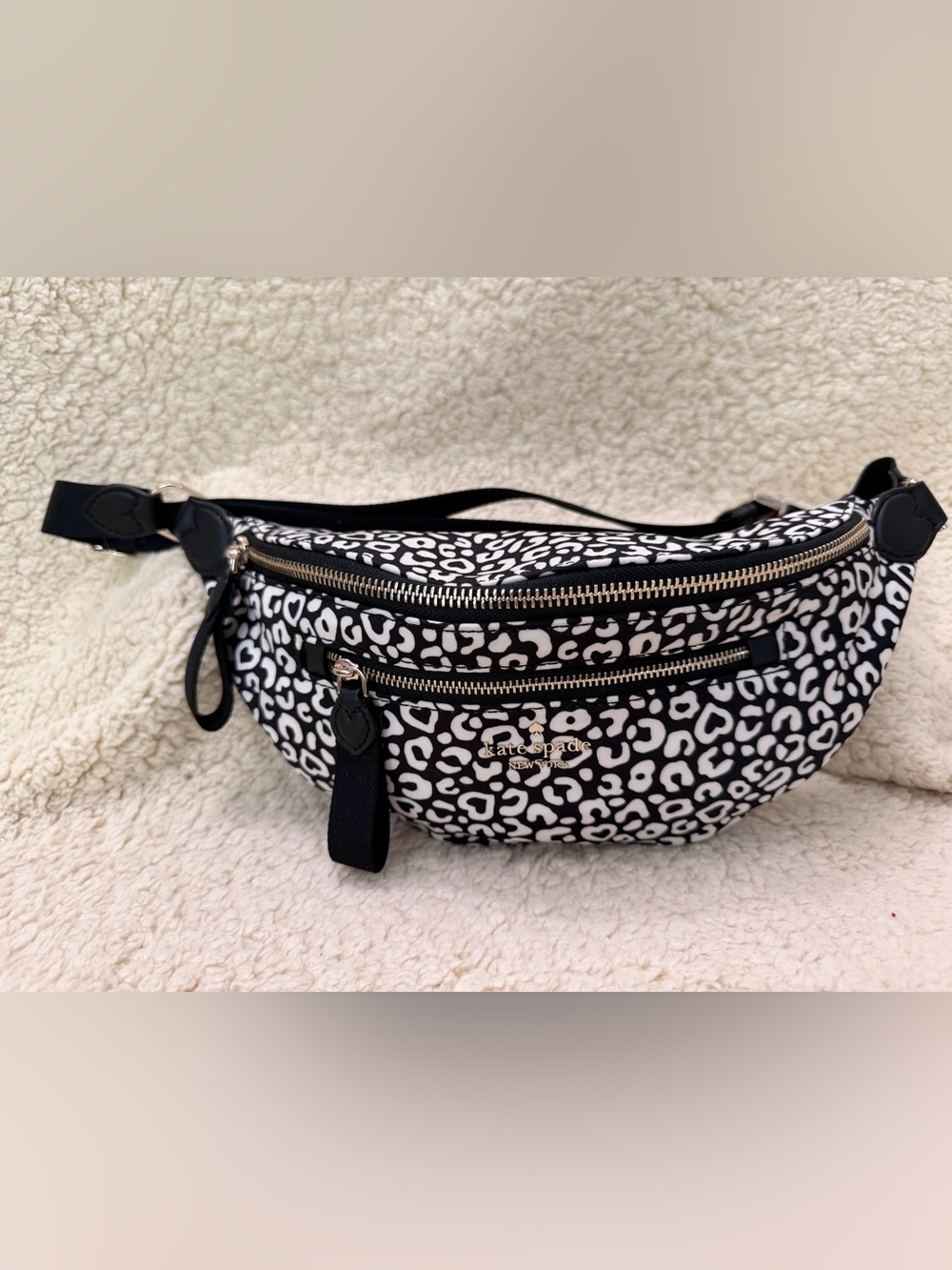 Kate Spade New York Chelsea Leopard Heart Nylon Belt Bag